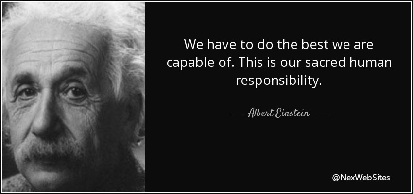 We have to do the best we are capable of. - Quote